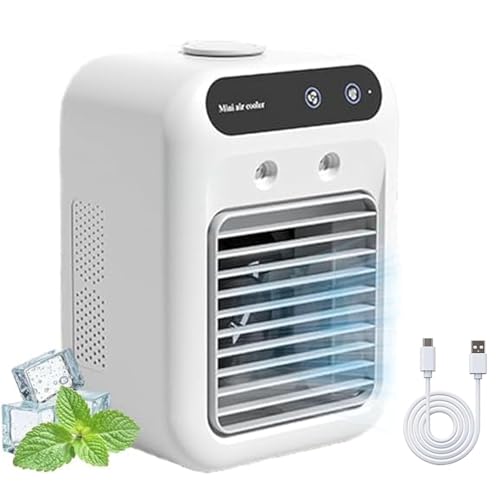 Mini Tragbare Klimaanlage Mit Kühl- Und Luftbefeuchtungsfunktion, 2025 Verbesserte Luftkühler mit Verdunstungskühlung, Mini Klimagerät mit 2 Geschwindigkeiten & 500ml Wassertank für Zimmer Büro Mini Tragbare Klimaanlage Mit Kühl- Und Luftbefeuchtungsfunktion, 2025 Verbesserte Luftkühler mit Verdunstungskühlung, Mini Klimagerät mit 2 Geschwindigkeiten & 500ml Wassertank für Zimmer Büro von CHENRI