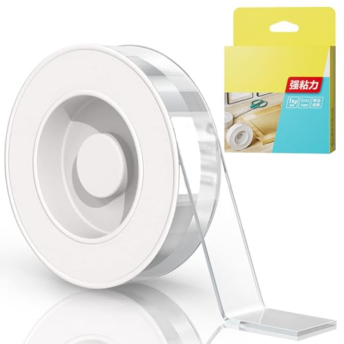 Mixturean Nano Tape, Mixturean Nano-Klebeband, 2M Doppelseitiges Klebeband Extra Stark, Waschbare Wiederverwendbare Nano-Klebebänder, transparentes Klebeband für Poster, Teppiche, Wandbehänge (1) von CHENRI