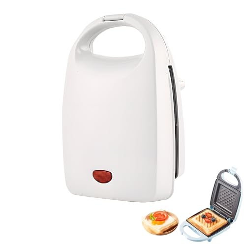 Multi-functional Breakfast Sandwich Maker, Waffeleisen für klassische Waffeln, Elektrischer Sandwichmaker mit Antihaftbeschichtung, Tragbar Waffelmaker für Sandwiches, Waffeln (Weiß) von CHENRI