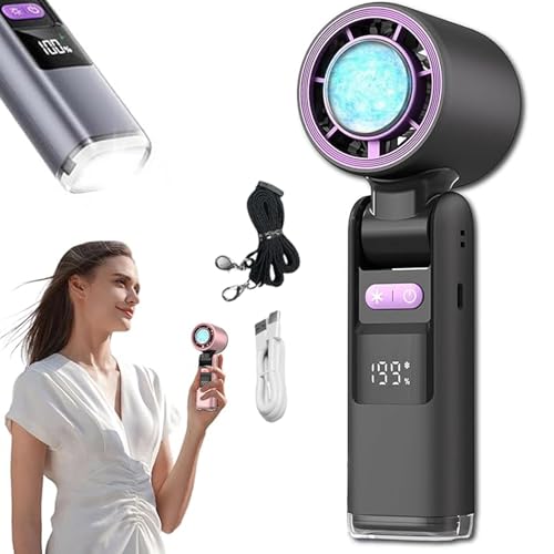 Multifunction Portable Handheld Turbo Ice-Cooling Fan, Turbo Ventilator mit Eiskühlung, Handventilator Klimaanlage mit 199 Gang & Taschenlampe, Faltbarer Mini Eiskühler für Reisen, Outdoor (Schwarz) Multifunction Portable Handheld Turbo Ice-Cooling Fan, Turbo Ventilator mit Eiskühlung, Handventilator Klimaanlage mit 199 Gang & Taschenlampe, Faltbarer Mini Eiskühler für Reisen, Outdoor (Schwarz) von CHENRI