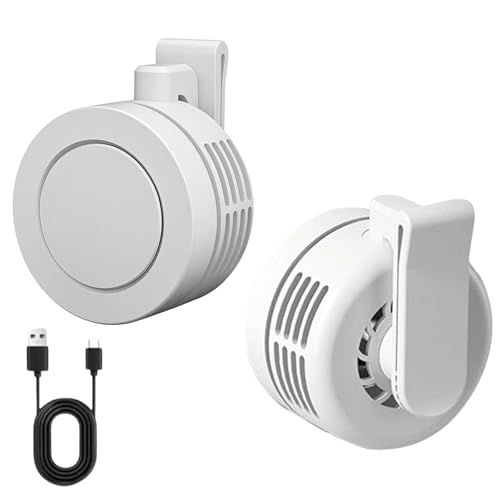 Portable Quiet Mini USB Fan, Kleiner Ventilator für Whirlwind mit Clip, Leise Clip Ventilator, Wiederaufladbare Persönlicher Kühlventilator ohne Flügel mit 3 Geschwindigkeiten für Outdoor (Weiß) von CHENRI