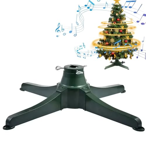 Rotating Christmas Tree Stand with Music, Drehbarer Weihnachtsbaumständer mit Musik, 360° drehbarer Christbaumständer, Musikalische rotierende Weihnachtsbaumständer für Party Dekoration (65cm) von CHENRI