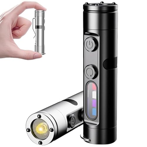 Taclite Mini - The Ultimate Everyday Micro Tool, Wiederaufladbare Magnetische LED Taktische Taschenlampe mit Hutclip, 9 Lichtmodi Mini Camping Taschenlampe Extrem Hell Wasserdicht für Wandern Outdoor von CHENRI