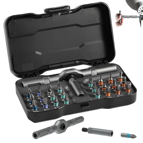 Velocitybe 24 In 1 DIY Screwdriver Set, Magnetischer Präzisions Schraubendrehersatz mit abnehmbarem Griff, DIY-Ratschenschraubendreher, Magnet-Bit-Set für Möbel, Computer und Fahrradreparaturen von CHENRI