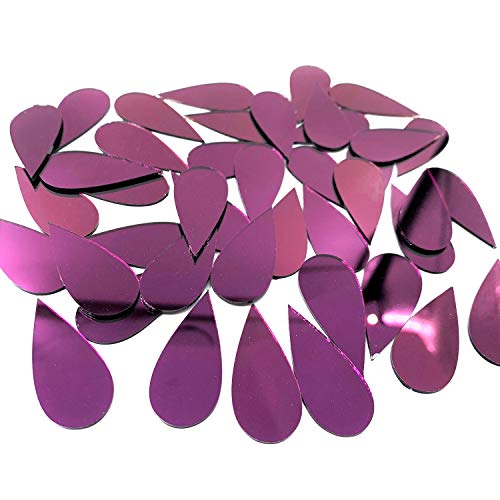 CHENRUI 100 Stück lange Spiegel in Tropfenform, Mosaikfliesen zum Basteln (lila) von CHENRUI
