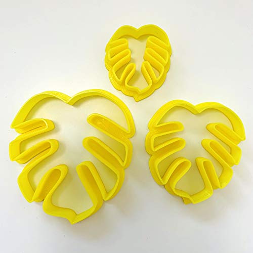 CHENRUI Ausstechformen aus Polymerton, Motiv: Monstera Blatt, 3 Stück von CHENRUI