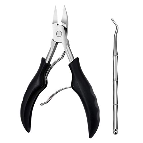CHENTON 2-teiliges Werkzeug-Set für eingewachsene Zehennägel, Edelstahl, Nagelhautzange, Nagelknipser, Heber, Fingernägel, Zehennagelschere für eingewachsene und dicke Nägel von CHENTON