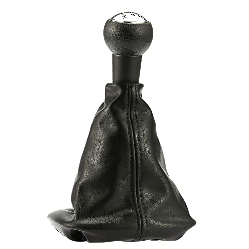 CHENTON 5-Gang-Schaltknauf Schaltknauf Schaltmanschette aus Leder, Ersatz-Set für Peugeot 207 307 406 von CHENTON