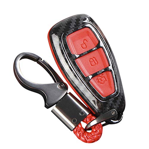 CHENTON Gehäuse für Funkschlüssel aus Kohlefaser, kompatibel mit S/Focus/Fiesta/Kuga/C-Max von CHENTON