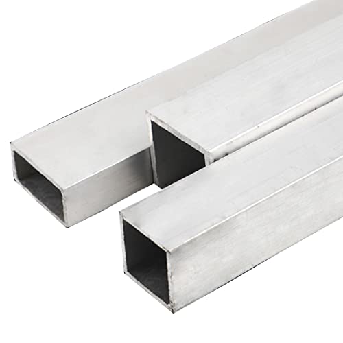 2 Stück 6063 Aluminium-Vierkantrohre, nahtlos, gerades Rohr, für Flugzeuge, Schiffe, DIY-Projekte, 12 mm x 12 mm x 1 mm x 500 mm von CHENWN