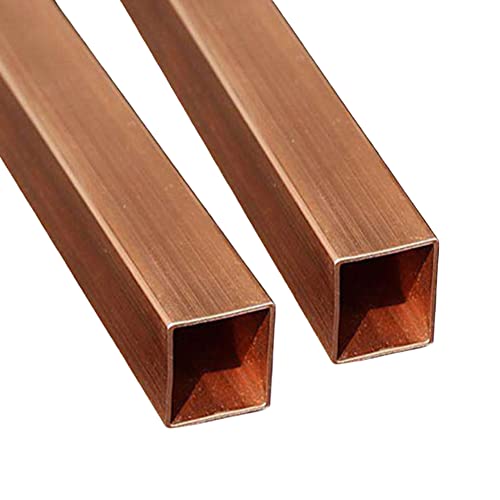 2 Stück quadratische violette Kupferrohre, 15 mm x 15 mm x 1,5 mm Wandstärke, 0,5 m lang, für Industrie, DIY, Experimente, Wartung usw. von CHENWN
