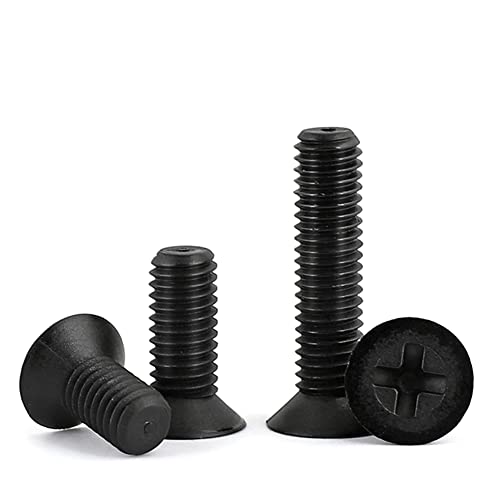 50 Stück schwarze Nylon-Kunststoff-Senkkopf-Kreuzschlitzschrauben, M5 x 25 mm, für DIY-Form-Drohnen, Teleskopbefestigungen, mechanisches elektronisches Zubehör. von CHENWN