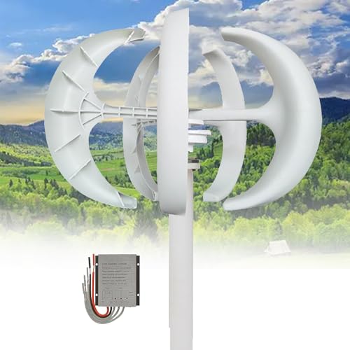 16000-W-Windturbinengenerator, 5-Blatt-12-V-24-V-48-V-Windturbinengenerator-Kit mit vertikaler Achse für den Einsatz mit Hybrid-Straßenlaternen im Heimbereich, elektromagnetische(White,12V) von CHENWY