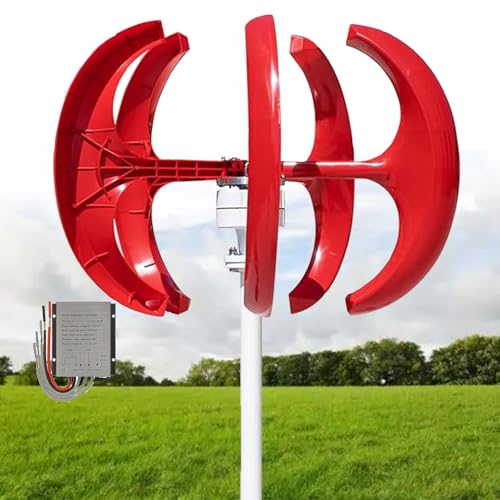16000-W-Windturbinengenerator, 5-Blatt 12V 24V 48V Vertikalachsen-Windturbinengenerator-Kit für den Einsatz mit Heimhybriden und Straßenlaternen, Windturbinen-Kit für Hybrid-Wind-Solarsysteme(Red,48V) 16000-W-Windturbinengenerator, 5-Blatt 12V 24V 48V Vertikalachsen-Windturbinengenerator-Kit für den Einsatz mit Heimhybriden und Straßenlaternen, Windturbinen-Kit für Hybrid-Wind-Solarsysteme(Red,48V) von CHENWY