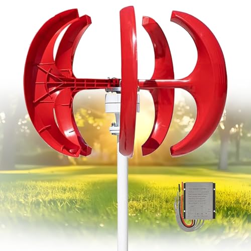 16000W Windturbinengenerator-Kit 12V 24V 48V 5-Blatt-Vertikal-Windturbinen-Kit, Windturbinengenerator, 3-Phasen-Wechselstrom-Permanentmagnetgenerator, mit Steuerung, für Hybrid-Wind-Solar-System(Red,2 16000W Windturbinengenerator-Kit 12V 24V 48V 5-Blatt-Vertikal-Windturbinen-Kit, Windturbinengenerator, 3-Phasen-Wechselstrom-Permanentmagnetgenerator, mit Steuerung, für Hybrid-Wind-Solar-System(Red,2 von CHENWY