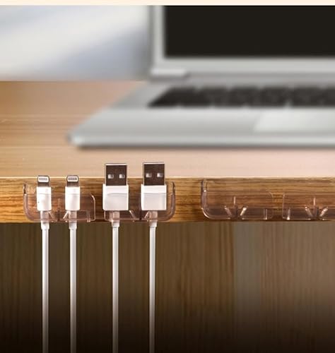 Multifunktionaler Desktop-Kabelmanager – Klebefixierung Ladekabel-Organizer für Büro & Zuhause | Rutschfester Drahtenhalter für Smartphone & USB-Kabel (transparente) von CHENYEXI