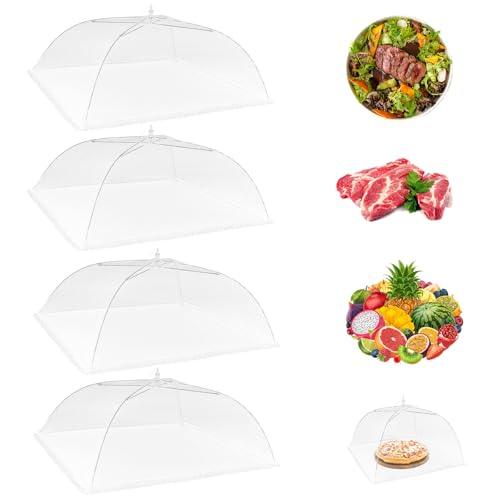 4 x Lebensmittelnetz-Abdeckungen, faltbar, Zelt, Regenschirm, Lebensmittelabdeckung, Picknick-Kuppel, wiederverwendbar und faltbar, Pop-Up-Netz-Abdeckungen, Netz, Pop-Up-Netz, zum Schutz von Fliegen 4 x Lebensmittelnetz-Abdeckungen, faltbar, Zelt, Regenschirm, Lebensmittelabdeckung, Picknick-Kuppel, wiederverwendbar und faltbar, Pop-Up-Netz-Abdeckungen, Netz, Pop-Up-Netz, zum Schutz von Fliegen von CHENYUOUYANG