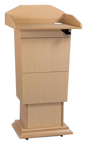 CHENYUOZ Rednerpult, Podium, Stehpult Rednerpult, Empfangstresen for Hochzeitsfeiern im Klassenzimmer, Mobile Rednerpulte for Lehrerpräsentationen in der Kirche(Natural) von CHENYUOZ