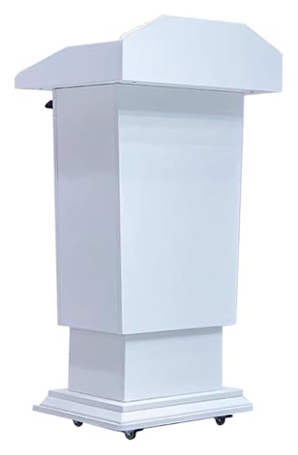 CHENYUOZ Rednerpult, Podium, Stehpult Rednerpult, Empfangstresen for Hochzeitsfeiern im Klassenzimmer, Mobile Rednerpulte for Lehrerpräsentationen in der Kirche(White) von CHENYUOZ