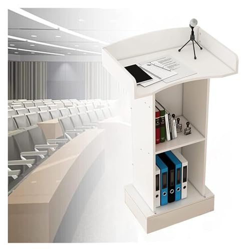 CHENYUOZ Rednerpult, Podium, Stehpult Rednerpult, Rednerpult Podium Empfang Begrüßung Reden, Mehrzweck Kirchen Präsentation Stand Schreibtisch(White) von CHENYUOZ