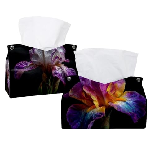 2 Stück Fleur de Lis Iris (5) Taschentuchbox, Hotel- und Restaurant-Papierhandtuchbox von CHENZZZZ