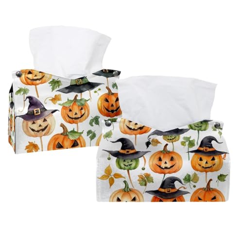 2 Stück Halloween-Symbol-Set Aquarellmalerei 3_92 Taschentuchbox Abdeckung Leder Gesichtstücher Spender Box Halter für Kommode Badezimmer dekorativ 2 Stück Halloween-Symbol-Set Aquarellmalerei 3_92 Taschentuchbox Abdeckung Leder Gesichtstücher Spender Box Halter für Kommode Badezimmer dekorativ von CHENZZZZ