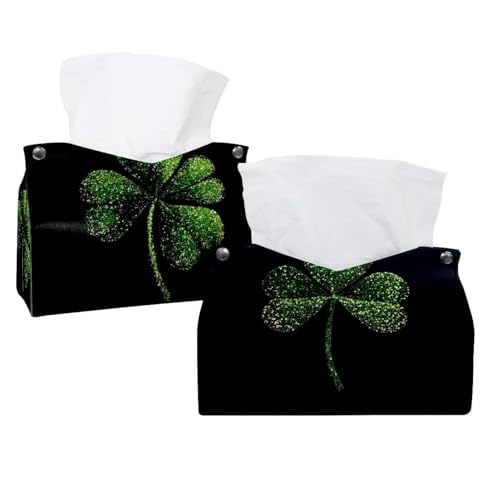2 Stück Happy Patrick's Day (1) Taschentuchbox-Abdeckung, dekorativer Taschentuchboxspender für Badezimmer, Salons, Büro, Schlafzimmer, Kommode, Schminktisch, Nachttisch, Auto und Schreibtisch von CHENZZZZ