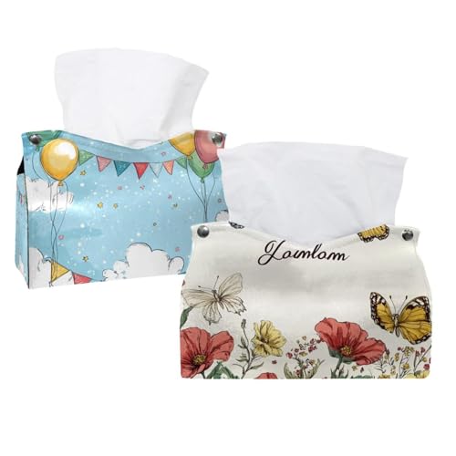 2 Stück schöne Blumen Schmetterlinge Taschentuchbox Halter auf Tisch und Barth Zimmer von CHENZZZZ