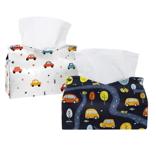 2 Stück süße Dino Spielzeug Taschentuchbox Abdeckung Leder Gesichtstuchspender Box Halter für Kommode Badezimmer dekorativ von CHENZZZZ