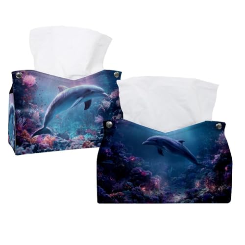 2 x Taschentuchhalter, Delfin unter dem Meer, 19 x 12,7 x 15 cm 2 x Taschentuchhalter, Delfin unter dem Meer, 19 x 12,7 x 15 cm von CHENZZZZ