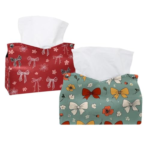 2 x Taschentuchhalter mit Schleifen und Blumen, 19 x 12,7 x 15 cm 2 x Taschentuchhalter mit Schleifen und Blumen, 19 x 12,7 x 15 cm von CHENZZZZ