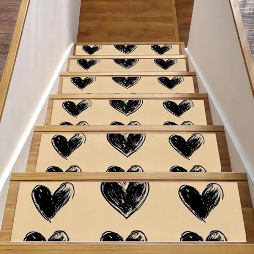CHENZZZZ 15 x rutschfeste Teppich-Stufenmatten für Holzstufen, 20,3 x 76,2 cm, Treppenläufer, Matten für den Innenbereich, schmutzabweisend, Treppenstufen für Kinder, ältere Menschen, Hunde von CHENZZZZ