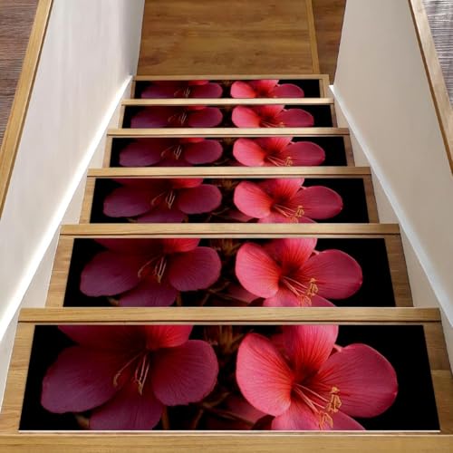 CHENZZZZ Rutschfeste Stufenmatten für Holzstufen im Innenbereich, 15 Stück, 20,3 x 76,2 cm, Blumen, Rosa, Pflanzen, Blumenmuster, Teppichmatten für Holztreppen, Treppenstufen, Stufenmatten für Kinder CHENZZZZ Rutschfeste Stufenmatten für Holzstufen im Innenbereich, 15 Stück, 20,3 x 76,2 cm, Blumen, Rosa, Pflanzen, Blumenmuster, Teppichmatten für Holztreppen, Treppenstufen, Stufenmatten für Kinder von CHENZZZZ