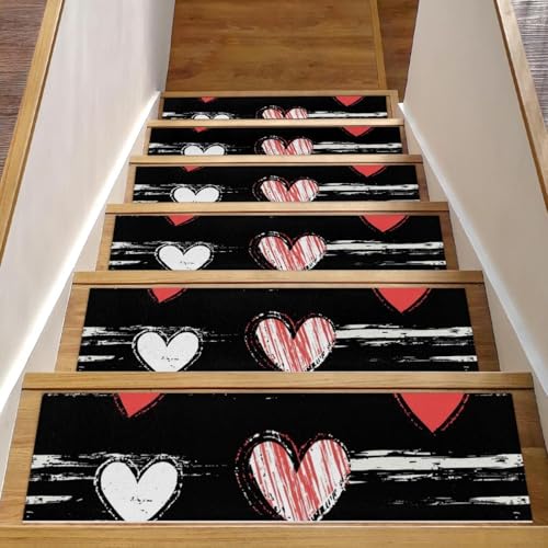 CHENZZZZ Selbstklebende Stufenmatten für den Innenbereich, rückstandsfrei, maschinenwaschbar, wiederverwendbar, rutschfeste Stufen, Herzen, Streifen, 15 Stück, 76,2 x 20,3 cm, Anti-Rutsch-Matten CHENZZZZ Selbstklebende Stufenmatten für den Innenbereich, rückstandsfrei, maschinenwaschbar, wiederverwendbar, rutschfeste Stufen, Herzen, Streifen, 15 Stück, 76,2 x 20,3 cm, Anti-Rutsch-Matten von CHENZZZZ