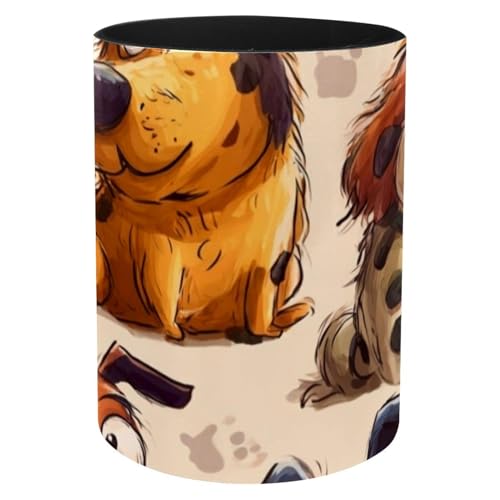 CHENZZZZ Stifthalter für den Schreibtisch, farbige Cartoon-Hunde, nahtlos, 2 Stück CHENZZZZ Stifthalter für den Schreibtisch, farbige Cartoon-Hunde, nahtlos, 2 Stück von CHENZZZZ