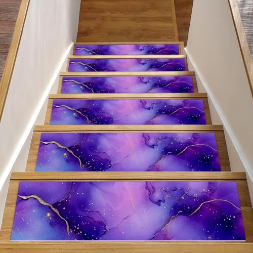 CHENZZZZ Stufenmatten für Holzstufen im Innenbereich, Treppenstufen, rutschfester Teppich, Treppenläufer für Kinder, ältere Hunde, Haustiere, Marmorblau, Alkoholtinte, waschbar, 15 Stück CHENZZZZ Stufenmatten für Holzstufen im Innenbereich, Treppenstufen, rutschfester Teppich, Treppenläufer für Kinder, ältere Hunde, Haustiere, Marmorblau, Alkoholtinte, waschbar, 15 Stück von CHENZZZZ