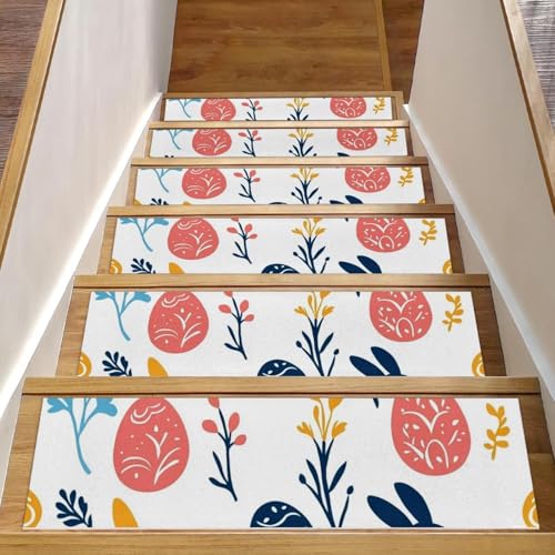 CHENZZZZ Stufenmatten mit Ostereiern, Blumen, rutschfest, für Holzstufen, 20,3 x 76,2 cm, waschbar, wiederverwendbar, Teppich für Treppen, Teppiche, Innenbereich, Sicherheitstreppenstufen für Kinder CHENZZZZ Stufenmatten mit Ostereiern, Blumen, rutschfest, für Holzstufen, 20,3 x 76,2 cm, waschbar, wiederverwendbar, Teppich für Treppen, Teppiche, Innenbereich, Sicherheitstreppenstufen für Kinder von CHENZZZZ