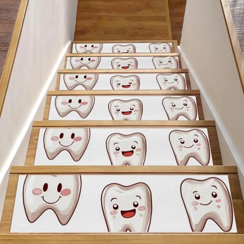 CHENZZZZ Stufenmatten mit lustigen Cartoon-Zahnen, rutschfest, selbstklebend, Sicherheit, 76,2 x 20,3 cm, 15 Stück CHENZZZZ Stufenmatten mit lustigen Cartoon-Zahnen, rutschfest, selbstklebend, Sicherheit, 76,2 x 20,3 cm, 15 Stück von CHENZZZZ