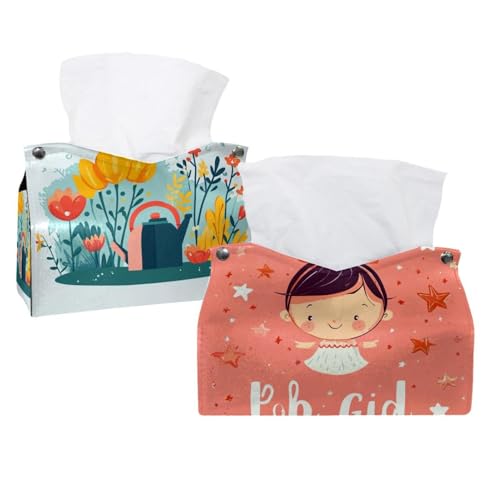 Hello Baby Taschentuchbox-Abdeckung, Leder, Taschentuchhalter, Gesichtstücheretui, Papier-Organizer für Badezimmer, Schminktisch, Arbeitsplatte, Auto, 2 Stück Hello Baby Taschentuchbox-Abdeckung, Leder, Taschentuchhalter, Gesichtstücheretui, Papier-Organizer für Badezimmer, Schminktisch, Arbeitsplatte, Auto, 2 Stück von CHENZZZZ