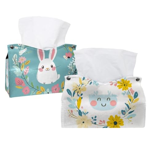 Hello Spring Taschentuchbox-Abdeckung, moderner Halter, dekorativer Halter, Organizer für Badezimmer, Schminktisch, Nachttisch, Schreibtisch und Auto, 2 Stück Hello Spring Taschentuchbox-Abdeckung, moderner Halter, dekorativer Halter, Organizer für Badezimmer, Schminktisch, Nachttisch, Schreibtisch und Auto, 2 Stück von CHENZZZZ