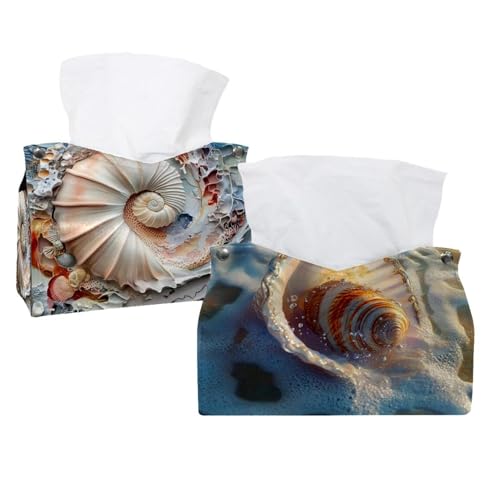 Shell Ocean Taschentuchbox für Tisch und Barth-Raum, 2 Stück Shell Ocean Taschentuchbox für Tisch und Barth-Raum, 2 Stück von CHENZZZZ