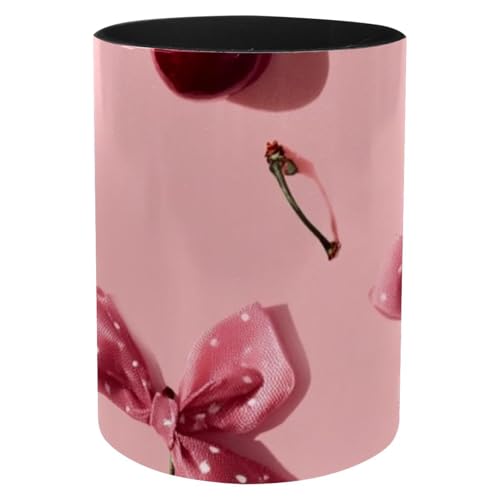 Stiftehalter mit rosa Schleifen und Kirschen auf rosa Hintergrund, für Schreibtisch, Schreibtisch Stiftehalter mit rosa Schleifen und Kirschen auf rosa Hintergrund, für Schreibtisch, Schreibtisch von CHENZZZZ
