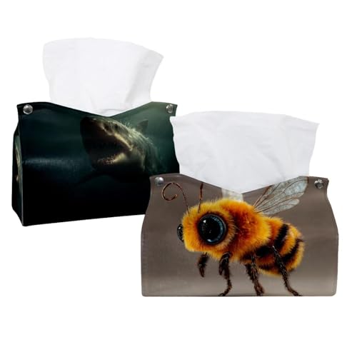 Taschentuchbox-Abdeckung, Biene, 19,1 x 12,7 x 15,2 cm, 2 Stück Taschentuchbox-Abdeckung, Biene, 19,1 x 12,7 x 15,2 cm, 2 Stück von CHENZZZZ