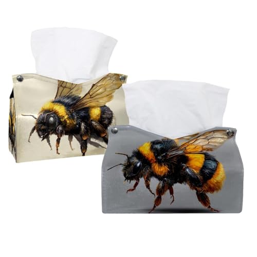 Taschentuchbox-Abdeckung, Biene, 19,1 x 12,7 x 15,2 cm, 2 Stück von CHENZZZZ