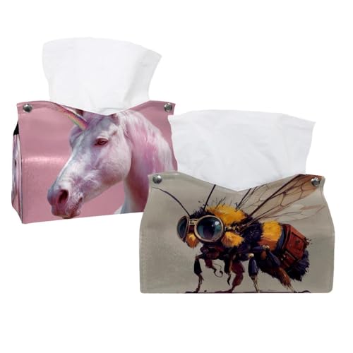 Taschentuchbox-Abdeckung, Biene, 40 Stück, Taschentuchbox-Halter, Gesichtsserviettenspender für Badezimmer, Küche, Schlafzimmer, Büro, Hotel, 2 Stück Taschentuchbox-Abdeckung, Biene, 40 Stück, Taschentuchbox-Halter, Gesichtsserviettenspender für Badezimmer, Küche, Schlafzimmer, Büro, Hotel, 2 Stück von CHENZZZZ