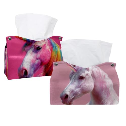 Taschentuchbox-Abdeckung, Einhorn, Regenbogen-Rosa, 2 Stück, für Badezimmer, Schminktisch, Kommoden, Nachttisch, Salons und Büros Taschentuchbox-Abdeckung, Einhorn, Regenbogen-Rosa, 2 Stück, für Badezimmer, Schminktisch, Kommoden, Nachttisch, Salons und Büros von CHENZZZZ