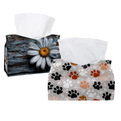 Taschentuchbox-Abdeckung, Motiv: niedliche Tierkatzenpfoten, moderner Halter – dekorativer Halter/Organizer für Badezimmer, Schminktisch, Nachttisch, Schreibtisch und Auto, 2 Stück Taschentuchbox-Abdeckung, Motiv: niedliche Tierkatzenpfoten, moderner Halter – dekorativer Halter/Organizer für Badezimmer, Schminktisch, Nachttisch, Schreibtisch und Auto, 2 Stück von CHENZZZZ
