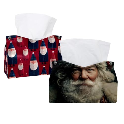 Taschentuchbox-Abdeckung, Weihnachtsmann, 19,1 x 12,7 x 15,2 cm, 2 Stück Taschentuchbox-Abdeckung, Weihnachtsmann, 19,1 x 12,7 x 15,2 cm, 2 Stück von CHENZZZZ