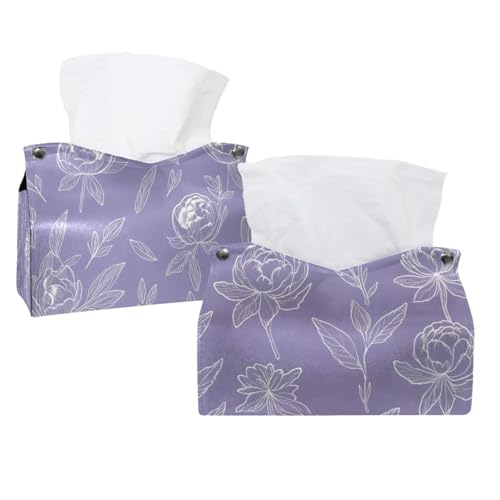 Taschentuchbox mit Blumenmuster, Leder, für Kommode, Badezimmer, dekorativ, 2 Stück Taschentuchbox mit Blumenmuster, Leder, für Kommode, Badezimmer, dekorativ, 2 Stück von CHENZZZZ