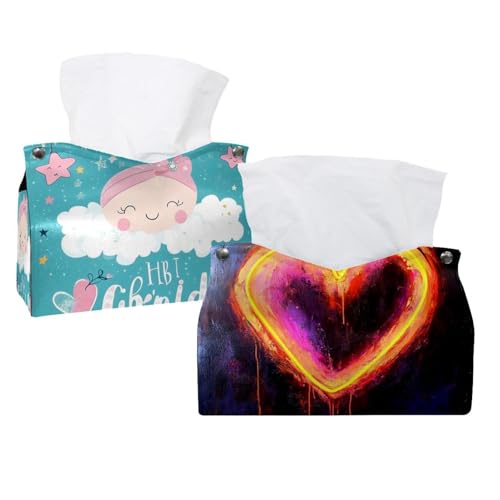 Taschentuchbox mit Herzen, für Badezimmer, Schminktisch, Kommoden, Nachttisch, Salons und Büros, 2 Stück Taschentuchbox mit Herzen, für Badezimmer, Schminktisch, Kommoden, Nachttisch, Salons und Büros, 2 Stück von CHENZZZZ